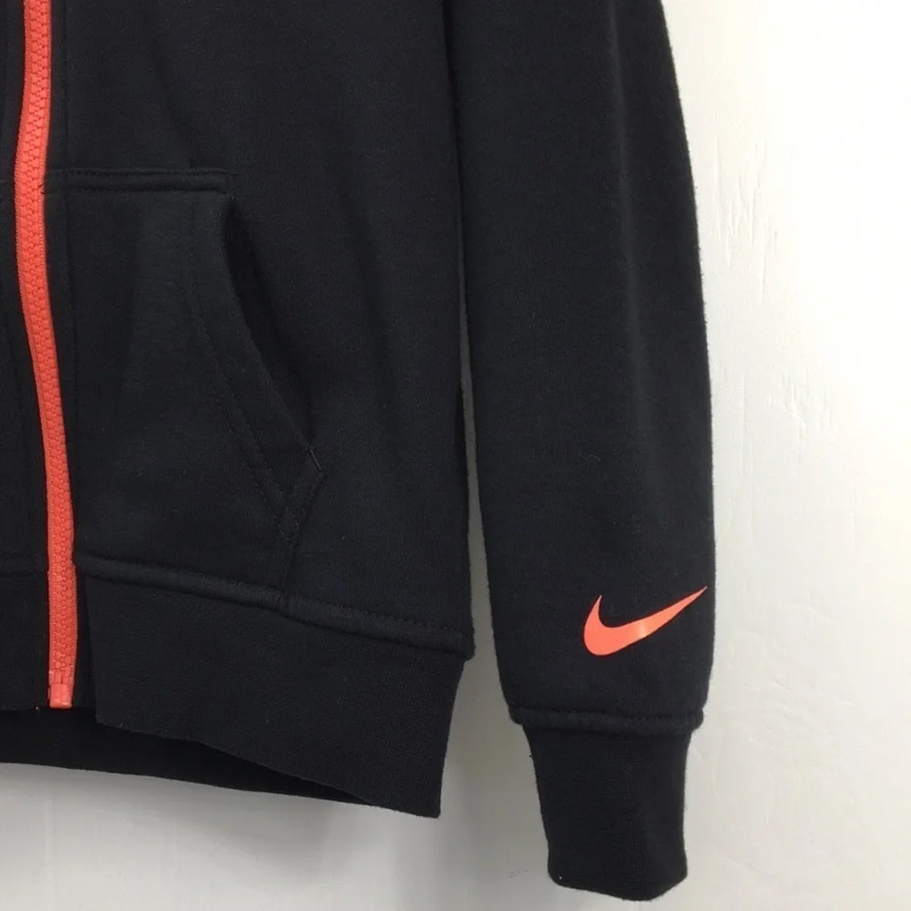 Nike Kyrie Irving Neon Orange and Black Zipper Front Hoodie Size 4 EXCELLENT